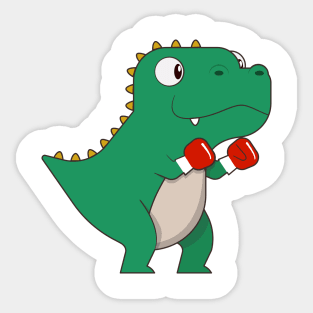 Dinosaur at Boxing with Boxing gloves Sticker